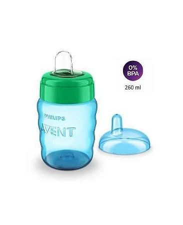 Copo Easy Sip Bico de Silicone 260 ml Azul - Philips Avent