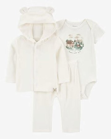 Conjunto 3 peças Home With You - 12m (9 a 12 meses) - Carter's