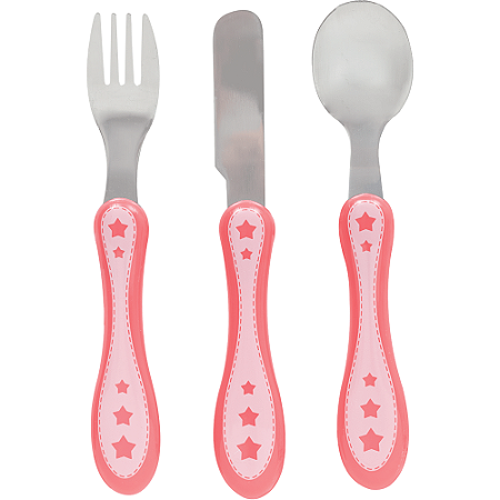 Kit 3 Talheres Estrelinha Rosa - Buba