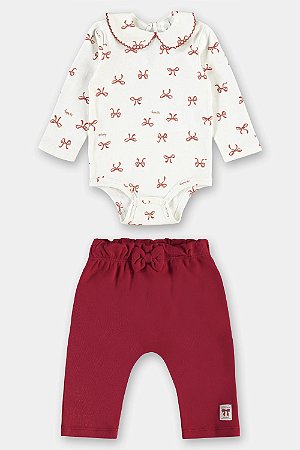 Conjunto Body Calça Laço Vermelho - Tam GG - Up Baby
