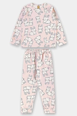 Pijama Blusa e Calça Coelho Rosa - Tam 2 - Up Baby