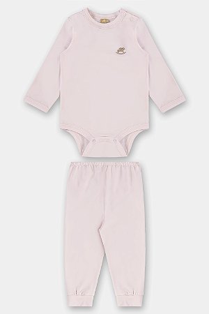Conjunto Malha Térmica Rosa - Tam P - Up Baby