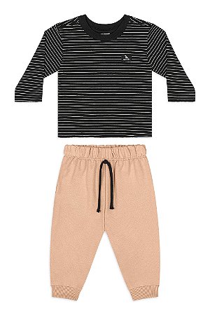 Conjunto Camiseta Preto Pati Nicki - Tam 3 - Quimby
