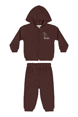 Conjunto Jaqueta Marrom Chocolate - Tam G - Quimby