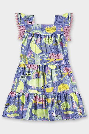 Vestido Tigre Azul/Rosa - Tam 4 - Up Baby