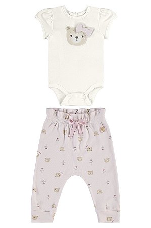 Conjunto Body/Calça Urso Laço - Tam G - Up Baby