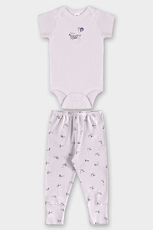 Conjunto Body/Calça Rosinha Salsichinha - Tam M - Up Baby