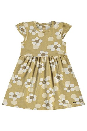 Vestido Floral Bege - Tam 2 - Up Baby