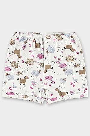 Short em Suedine Fazendinha Rosa - Tam P - Up Baby