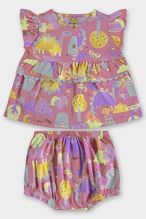 Conjunto Calcinha Dino Rosa - Tam 1 - Up Baby