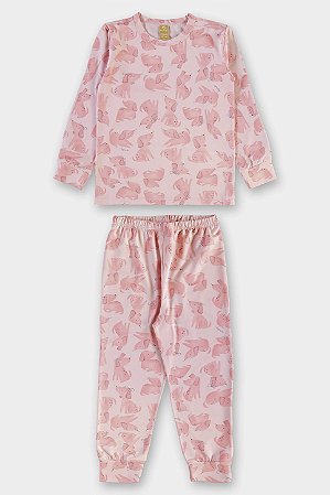 Pijama Calça Térmica Dog Rosa - Tam 4 - Up Baby