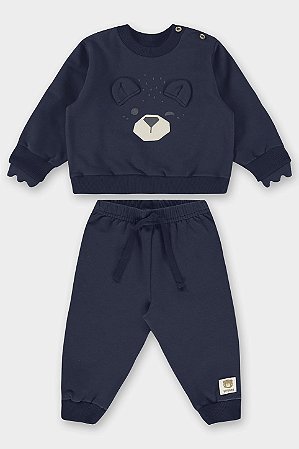 Conjunto Blusão Urso Azul Escuro - Tam M - Up Baby