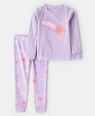 Pijama Estrela Lavanda - 3T (3 a 4 anos) - Carter's