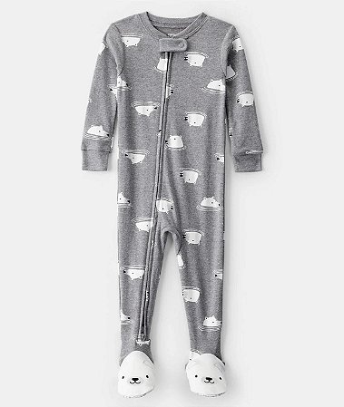 Pijama Macacão Urso Cinza - 18m (12 a 18 meses) - Carter's
