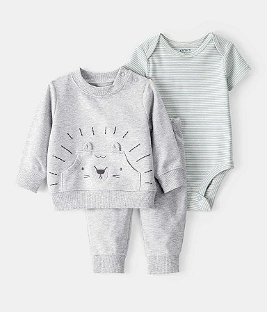 Conjunto 3 Peças Leão Cinza - 24m (18 a 24 meses) - Carter's