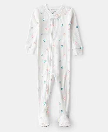 Pijama Macacão Branco Coração - 24m (18 a 24 meses) - Carter's