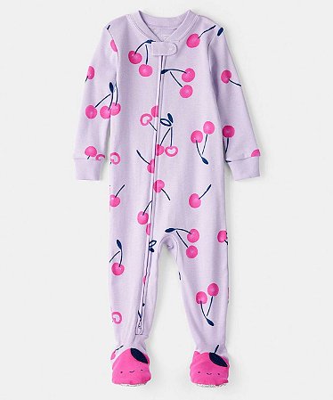 Pijama Macacão Cherry Lavanda - 18m (12 a 18 meses) - Carter's