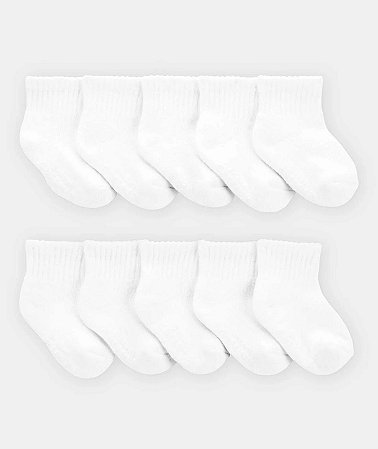 Kit 10 Meias Brancas - 12 a 24 meses - Carter's