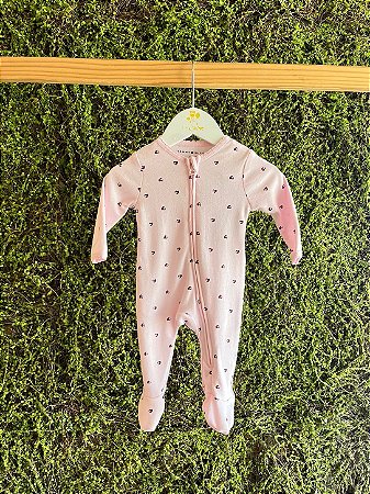 Macacão Zíper Rosinha Logo - 3m (0 a 3 meses) - Tommy Hilfiger