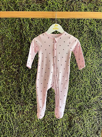 Macacão Zíper Rosinha Logo - 6m (3 a 6 meses) - Tommy Hilfiger