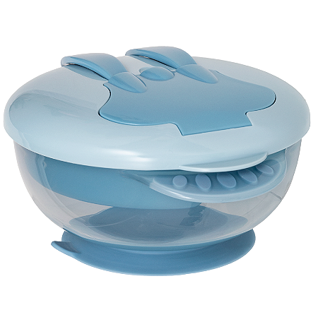 Kit Refeição com compartimento e talheres Azul - Buba