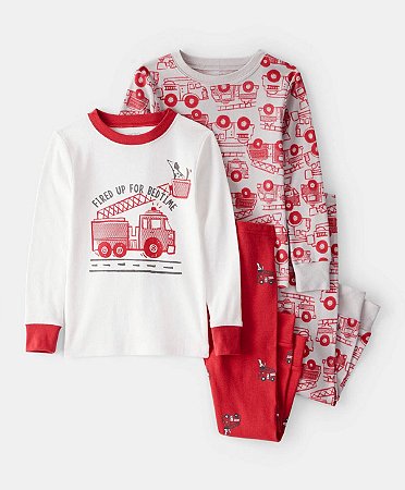 Kit 2 Pijamas Bombeiro Red - 3T (3 a 4 anos) - Carter's