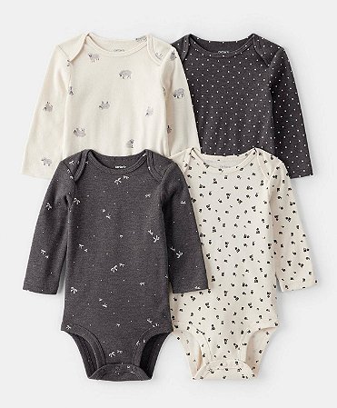 Kit 4 Bodys Ovelhas Black - 18m (12 a 18 meses) - Carter's