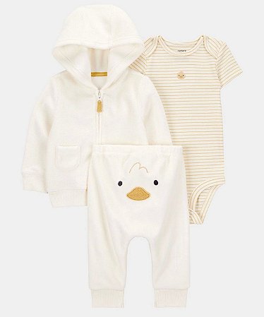 Conjunto 3 peças Pato Marfim - RN - Carter's