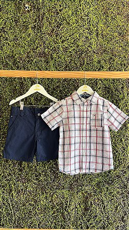 Conjunto Short Camisa Xadrez Tam 4A - Tommy Hilfiger