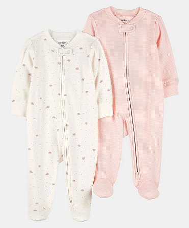 Kit 2 Macacões Elefantinho Rosa - 3m (1 a 3 meses) - Carter's