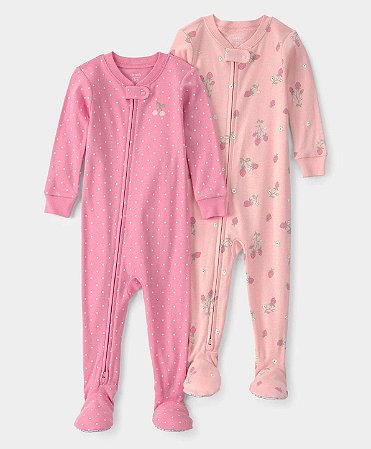 Kit 2 Macacões Cereja/Morango Rosa - 3T (3 a 4 anos) - Carter's