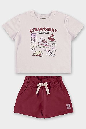 Conjunto Strawberry Rosa/Red Tam 1 - Up Baby