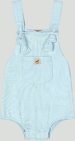 Jardineira Ribana Canelada Azul Bebe Tam GG - Up Baby