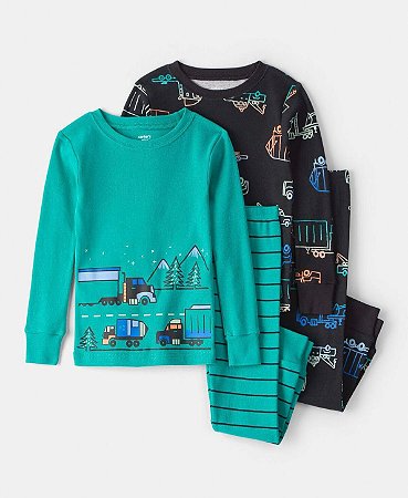 Kit 2 Pijamas Truck Turquesa - 2T (2 a 3 anos) - Carter's