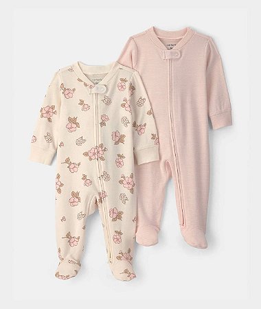 Kit 2 Macacões Floral/Rosinha - 9m(6 a 9 meses) - Carter's