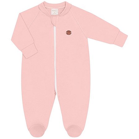 Macacão Zíper Rosa Bebê Tam M - Mini & Co