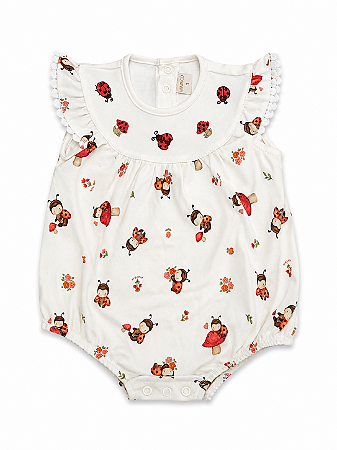 Romper Pala Manguinha Joaninha Tam G - Mini & Co