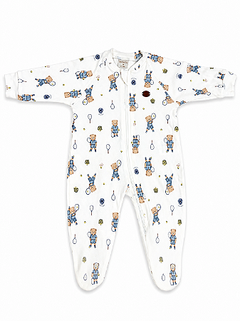 Macacão Zíper Urso Tenista Tam RN - Mini & Co