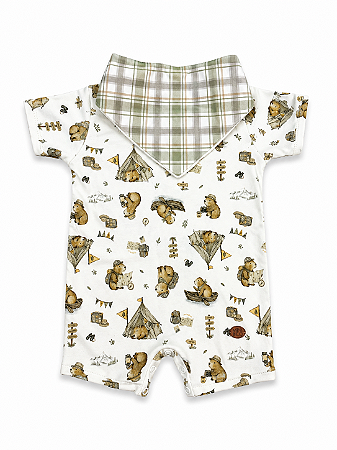 Macaquinho e Babador Bandana Capivara Boy - Tam M - Mini & Co