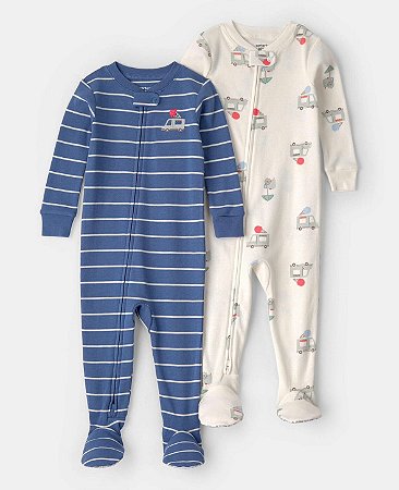 Kit 2 Pijamas Macacão Azul Sorvete - 4T (4 a 5 anos) - Carter's