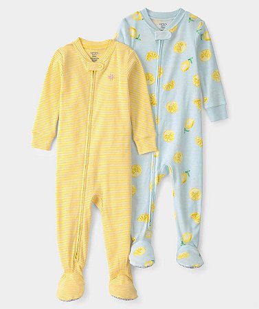 Kit 2 Macacões Limão Azul - 18m (12 a 18 meses) - Carter's