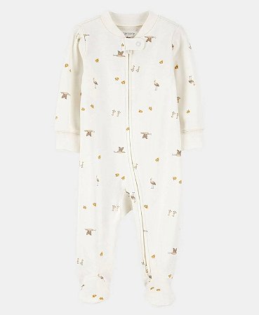 Pijama Macacão Pássaros Neutro - 6m (3 a 6 meses) - Carter's