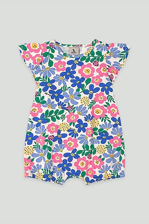 Macaquinho Floral Azul/Rosa - Tam GG - Quimby