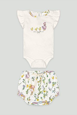 Conjunto Body/Short Pato/Patinhas - Tam RN - Up Baby