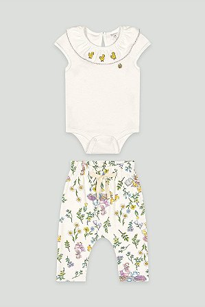 Conjunto Body Bordado Calça Pato/Patinhos - Tam M - Up Baby