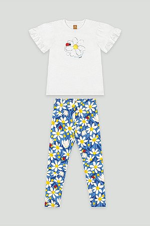 Conjunto Legging Azul Margarida - Tam 1 - Up Baby