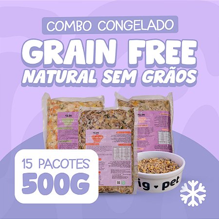 Alimentação Natural Grain Free (sem grãos) - 15 pacotes de 500g