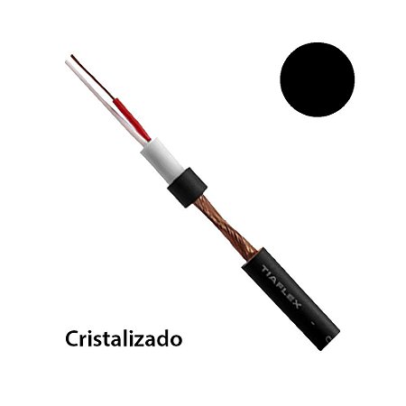 Cabo Microfone Balanceado Sonorização AF(E) 2 x 0,20mm 2 - Preto rolo com 100 metros - Cristalizado