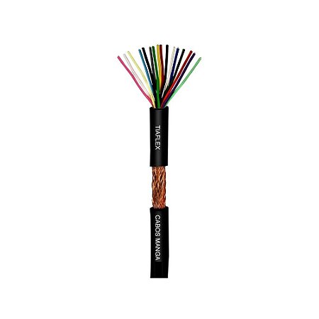 Cabo Tipo Manga 4 x 26 AWG - Blindagem Trançada - Preto - rolo com 100 mts