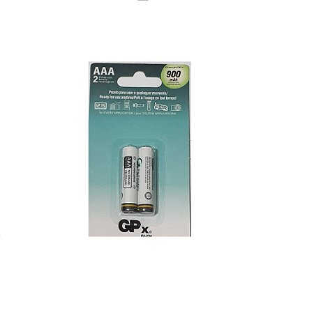 Pilhas Recarregáveis Aaa 2 Unid 900 Mah GP